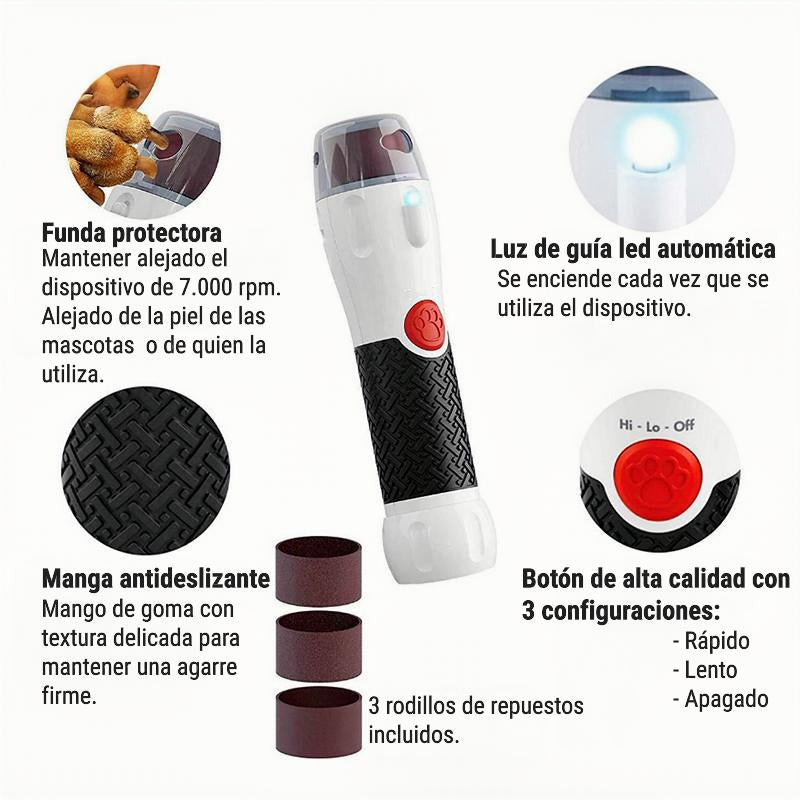 🐾 CORTADOR DE UÑAS PARA MASCOTAS CON LIMA 360° – ¡SEGURO, SILENCIOSO Y RECARGABLE!