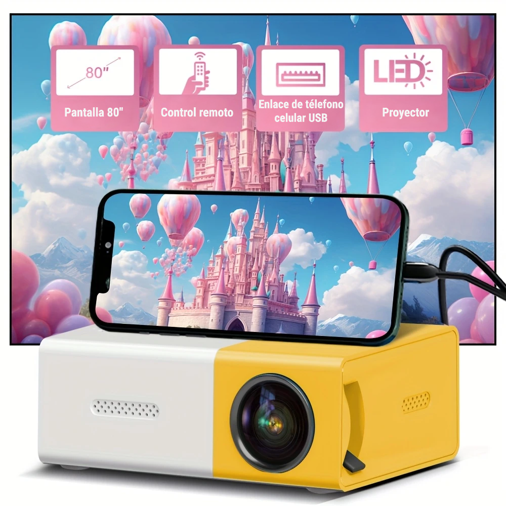 ⚙️ MINI PROYECTOR PORTÁTIL HDMI, VGA, USB y SD