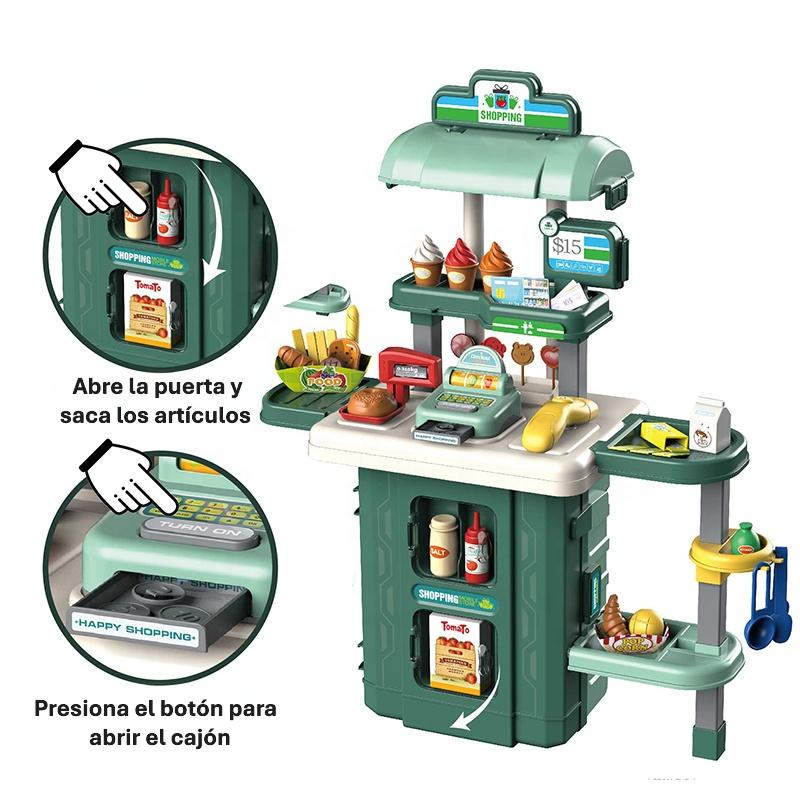 🛒 MALETA JUGUETE 2 EN 1: MESA DE SUPERMERCADO – ¡DIVERSIÓN Y APRENDIZAJE EN UN SOLO JUEGO!