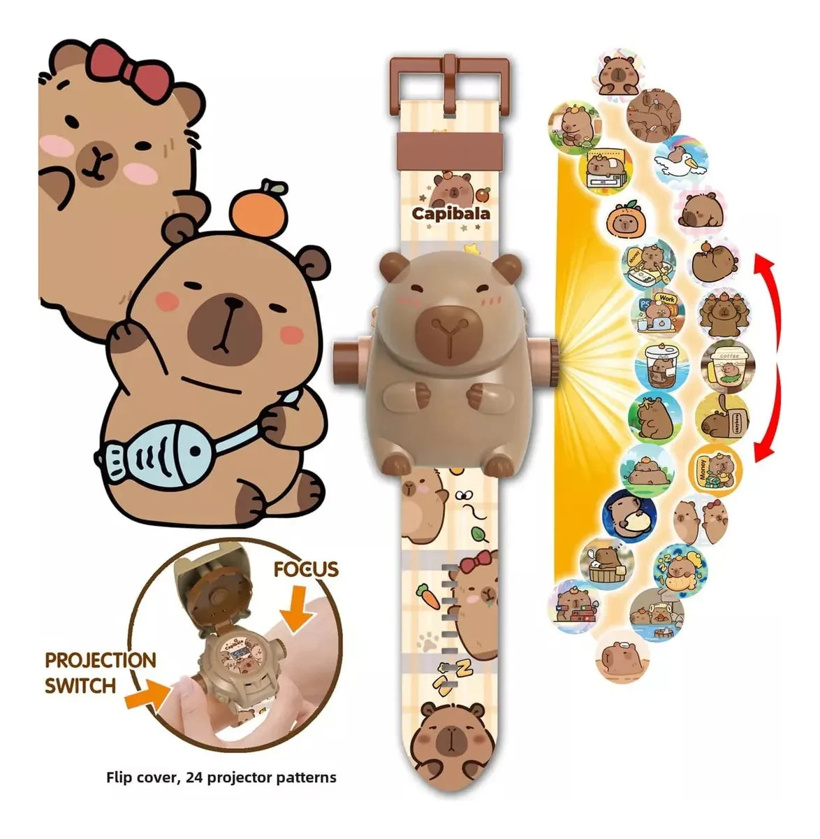 DIVERSIÓN EN LA MUÑECA! RELOJ PROYECTOR CAPIBARA