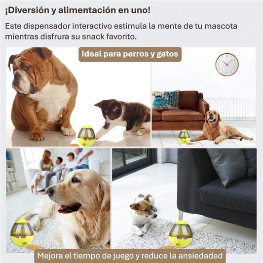 🐾 JUGUETE INTERACTIVO DISPENSADOR DE COMIDA – ¡DIVERSIÓN Y ALIMENTACIÓN EN UNO!