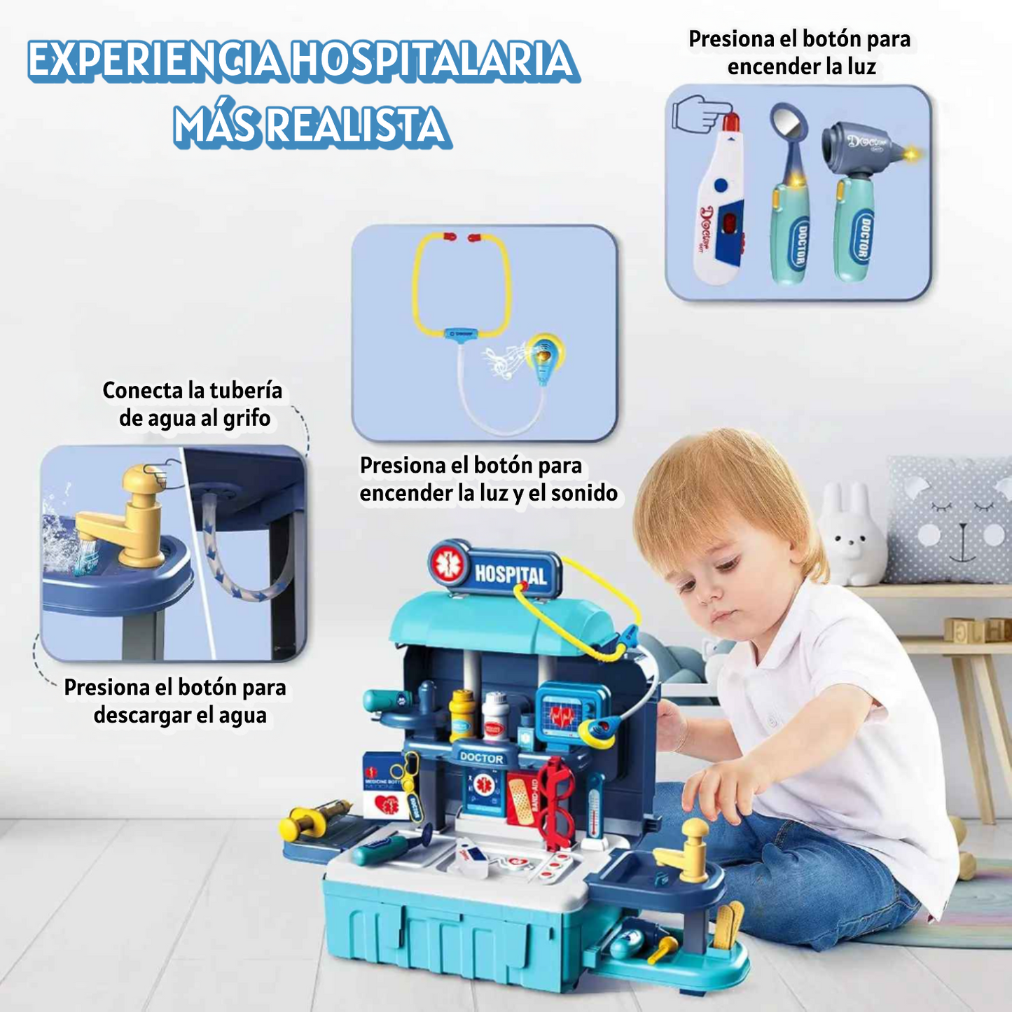 🧰 MALETA JUGUETE 2 EN 1: HOSPITAL INFANTIL – ¡DIVERSIÓN QUE EDUCA!