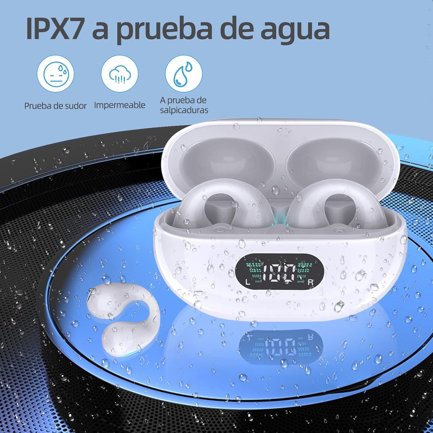 🎧 AUDÍFONOS INALÁMBRICOS IPX7 – CON PANTALLA LED Y SONIDO ENVOLVENTE