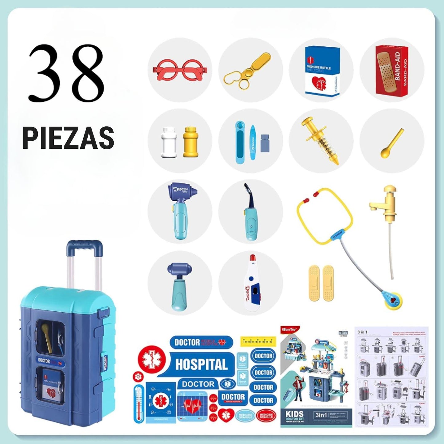 🧰 MALETA JUGUETE 2 EN 1: HOSPITAL INFANTIL – ¡DIVERSIÓN QUE EDUCA!