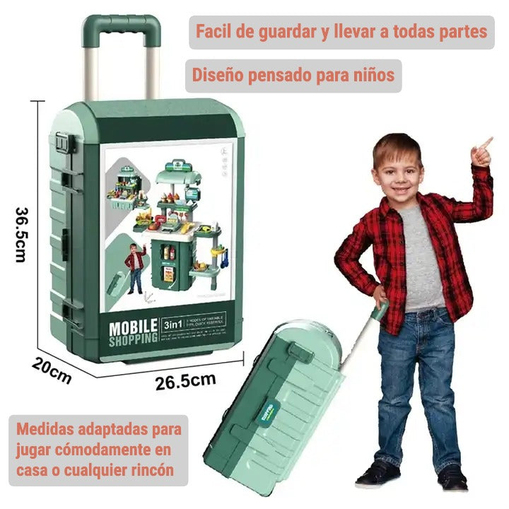 🛒 MALETA JUGUETE 2 EN 1: MESA DE SUPERMERCADO – ¡DIVERSIÓN Y APRENDIZAJE EN UN SOLO JUEGO!